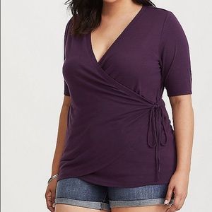 Torrid size 4 faux wrap shirt